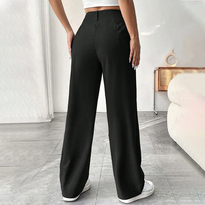 Damenhose mit hoher Taille und weitem Bein