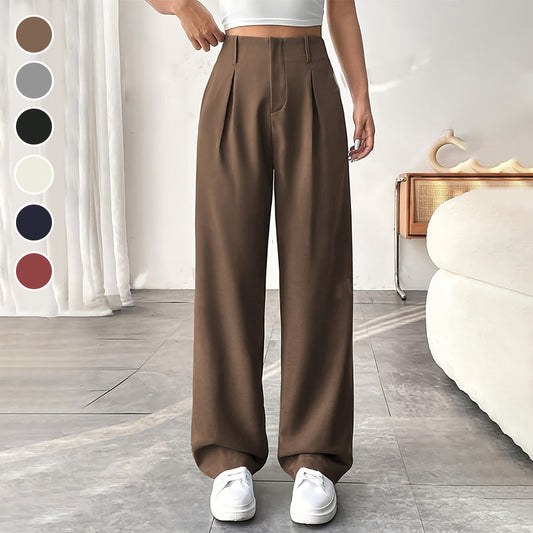 Damenhose mit hoher Taille und weitem Bein
