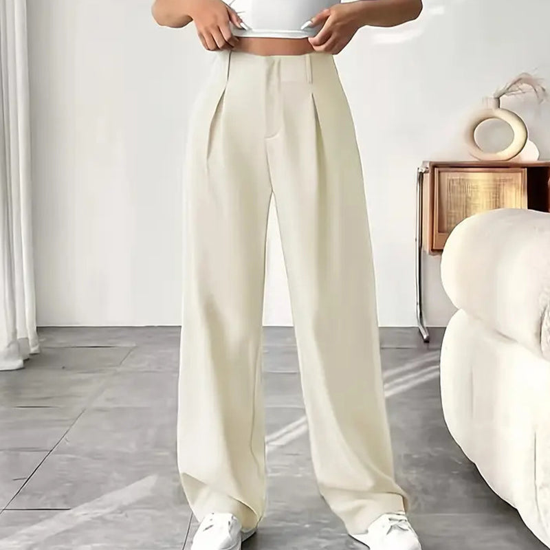 Damenhose mit hoher Taille und weitem Bein