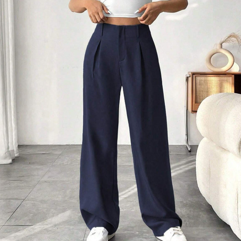 Damenhose mit hoher Taille und weitem Bein