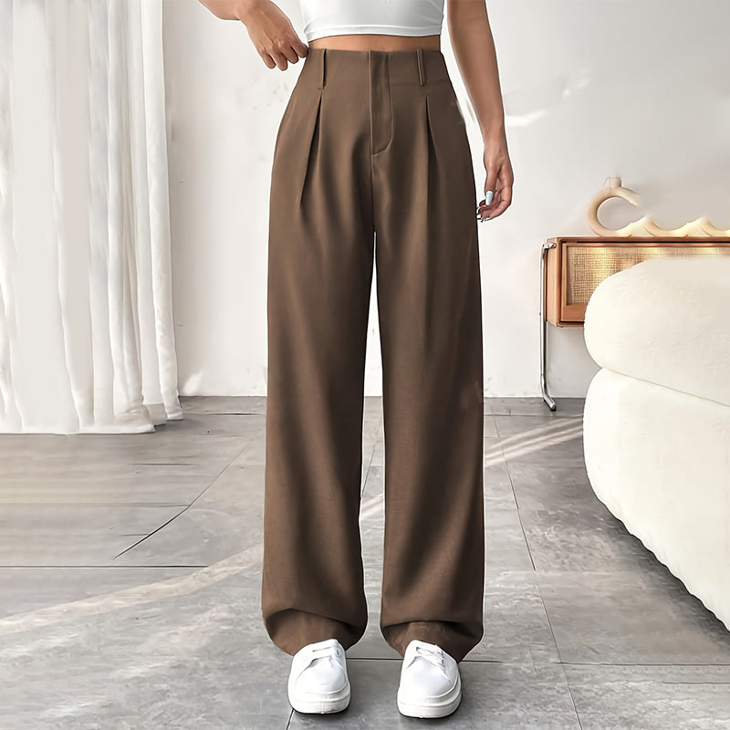 Damenhose mit hoher Taille und weitem Bein