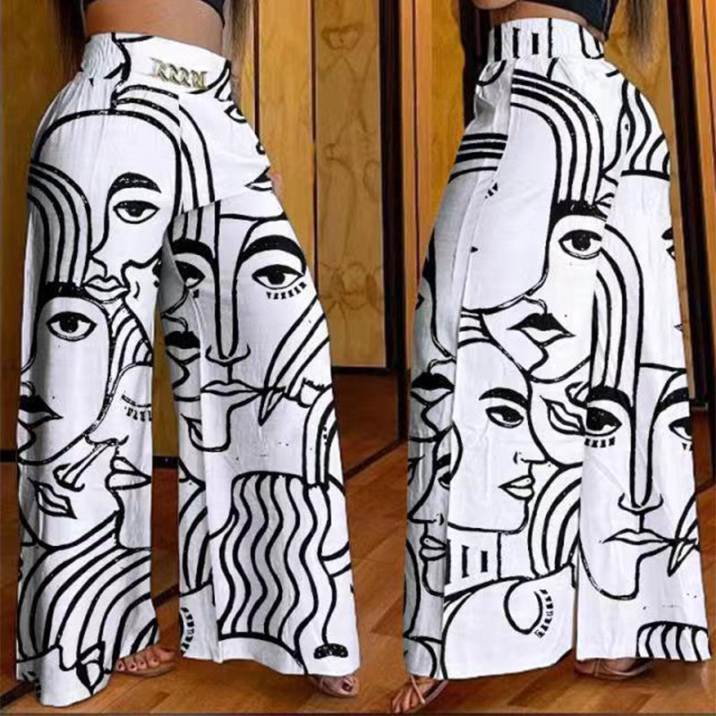 ✨🔥Damen-Hose mit hohem Bund, weitem Bein und Gürtelakzent💓