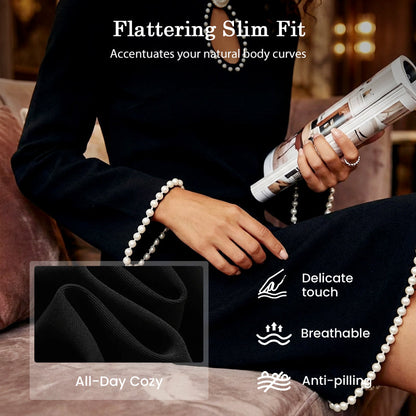 ✨🔥Kurzes Sheath-Kleid für Frauen mit Kunstperlenbesatz und Schlüssellochausschnitt👚