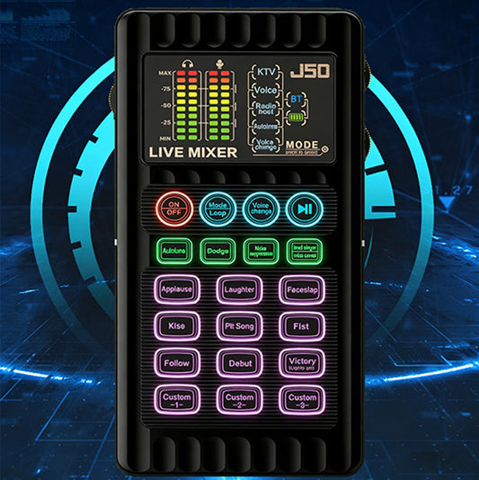 ✨🎤 Tragbare Handheld-Live-Soundkarte (Stimmenverzerrer): Multifunktionale Effekte + Rauschunterdrückung – Streamen von überall!
