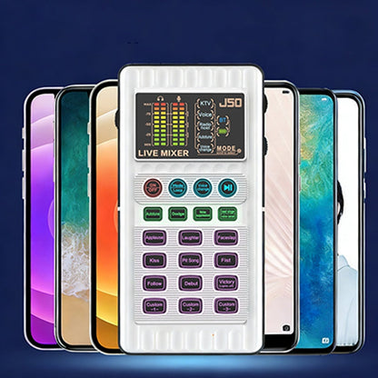 ✨🎤 Tragbare Handheld-Live-Soundkarte (Stimmenverzerrer): Multifunktionale Effekte + Rauschunterdrückung – Streamen von überall!