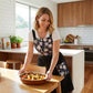 Floral Cotton Kitchen Apron with Pockets