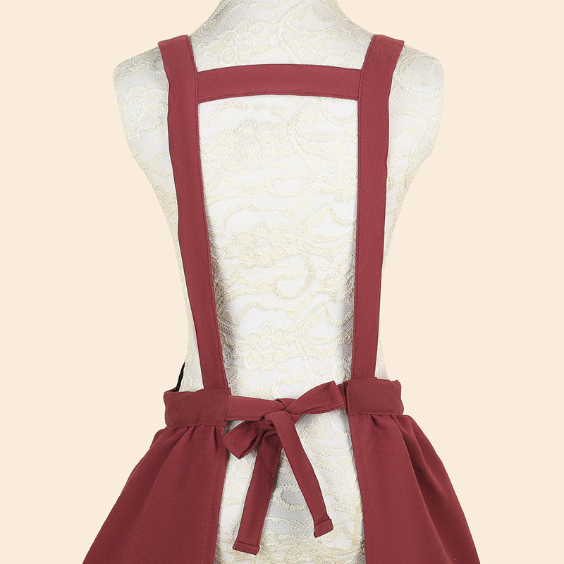Floral Cotton Kitchen Apron with Pockets