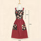 Floral Cotton Kitchen Apron with Pockets