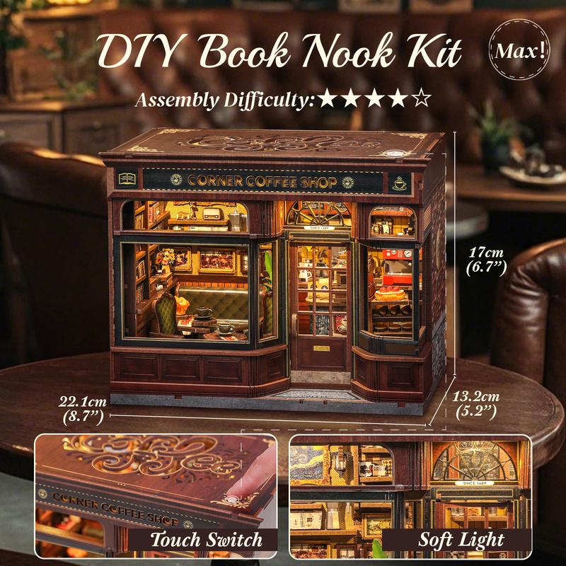 🎄📚Weihnachts-DIY-Buch-Kit, Miniatur-Puppenhaus mit LED-Licht, Staubschutzhülle, Geschenkidee für Erwachsene, Black Friday Home Decor, perfektes Weihnachtsgeschenk