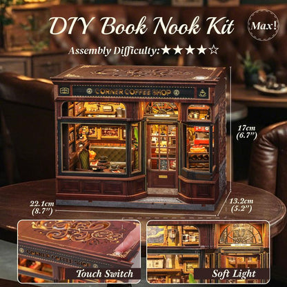 🎄📚Weihnachts-DIY-Buch-Kit, Miniatur-Puppenhaus mit LED-Licht, Staubschutzhülle, Geschenkidee für Erwachsene, Black Friday Home Decor, perfektes Weihnachtsgeschenk