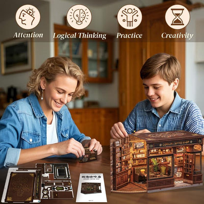 🎄📚Weihnachts-DIY-Buch-Kit, Miniatur-Puppenhaus mit LED-Licht, Staubschutzhülle, Geschenkidee für Erwachsene, Black Friday Home Decor, perfektes Weihnachtsgeschenk