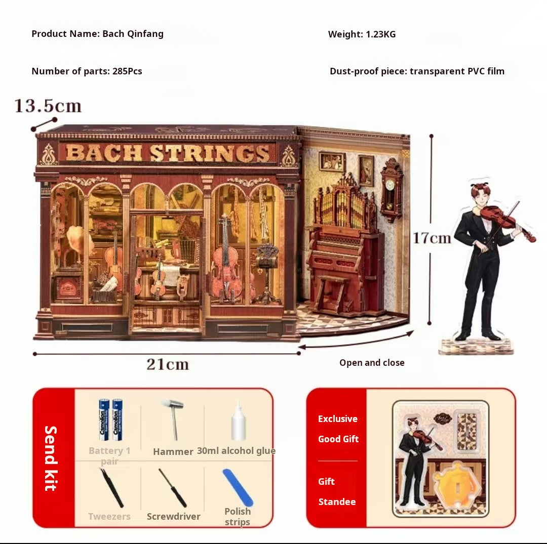 🎄📚Weihnachts-DIY-Buch-Kit, Miniatur-Puppenhaus mit LED-Licht, Staubschutzhülle, Geschenkidee für Erwachsene, Black Friday Home Decor, perfektes Weihnachtsgeschenk