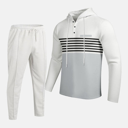 Herren-Trainingsanzug mit Kapuze und Farbblock-Design 👖