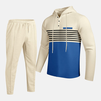 Herren-Trainingsanzug mit Kapuze und Farbblock-Design 👖