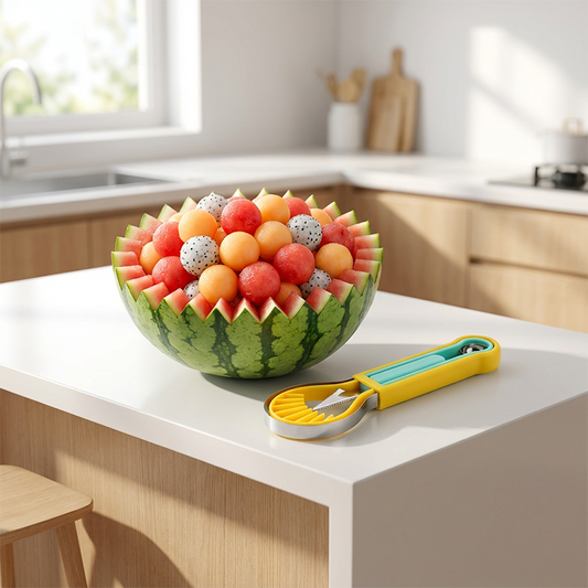 🍉 50% RABATT! 🥄 Multifunktionales Löffelset für Fruchtmelonenbällchen – Lebensmittelecht, robust & vielseitig – Perfekt für Obst, Gemüse & kreatives Anrichten ✨