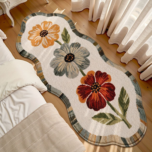 Teppich mit weicher Blumenmusterung für den Boden