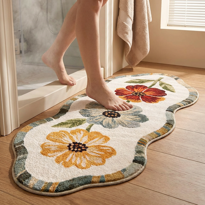 Teppich mit weicher Blumenmusterung für den Boden