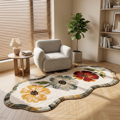 Teppich mit weicher Blumenmusterung für den Boden