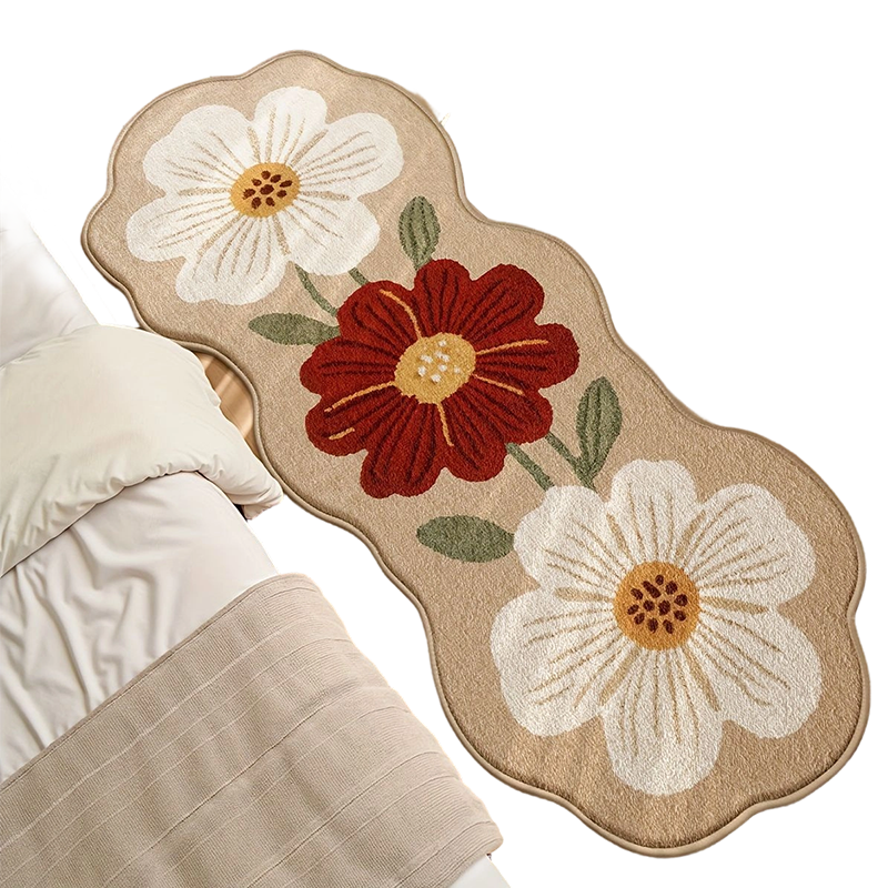 Teppich mit weicher Blumenmusterung für den Boden