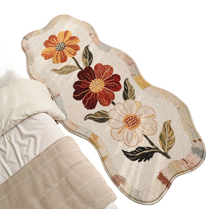 Teppich mit weicher Blumenmusterung für den Boden