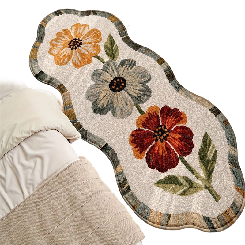 Teppich mit weicher Blumenmusterung für den Boden