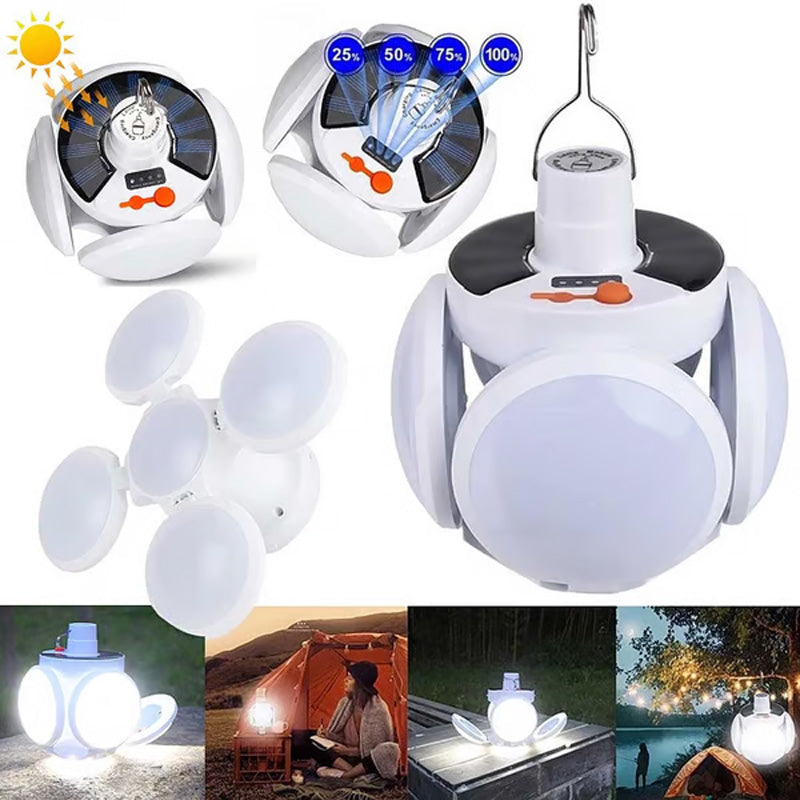 Solar-LED-Lampe – aufladbar, tragbar für Outdoor, Camping & Notfallbeleuchtung 🌞💡