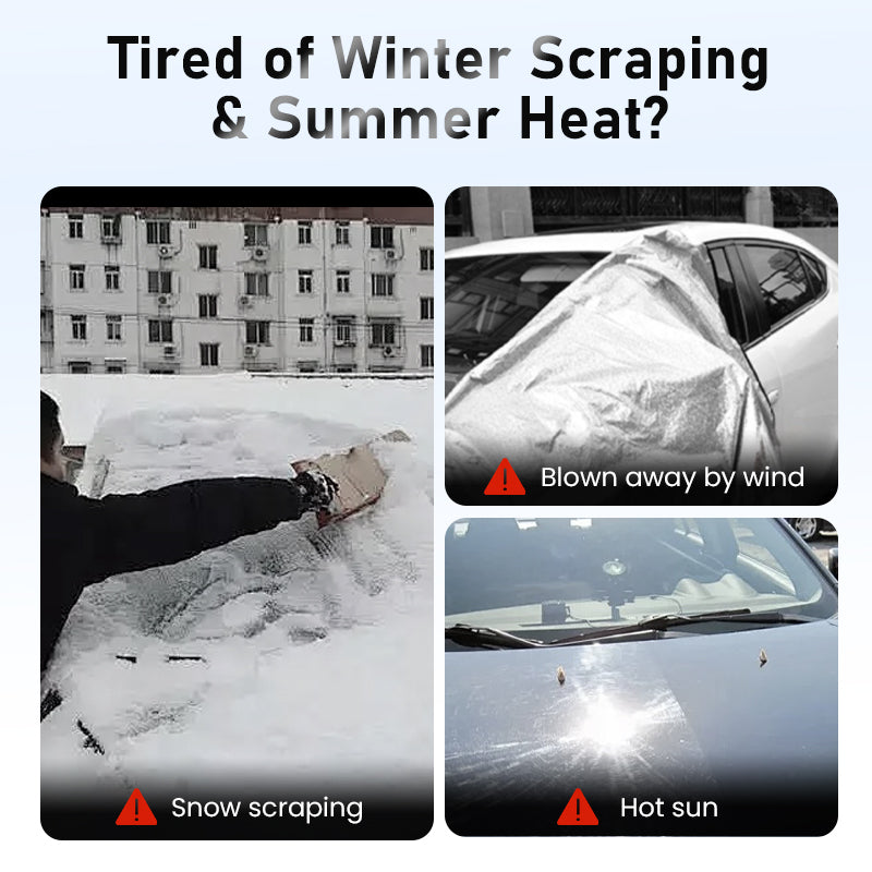 🚗🛡️ Allwetter-Windschutzscheibenabdeckung – Verstärkte Schneeschutzfunktion für jede Wetterlage