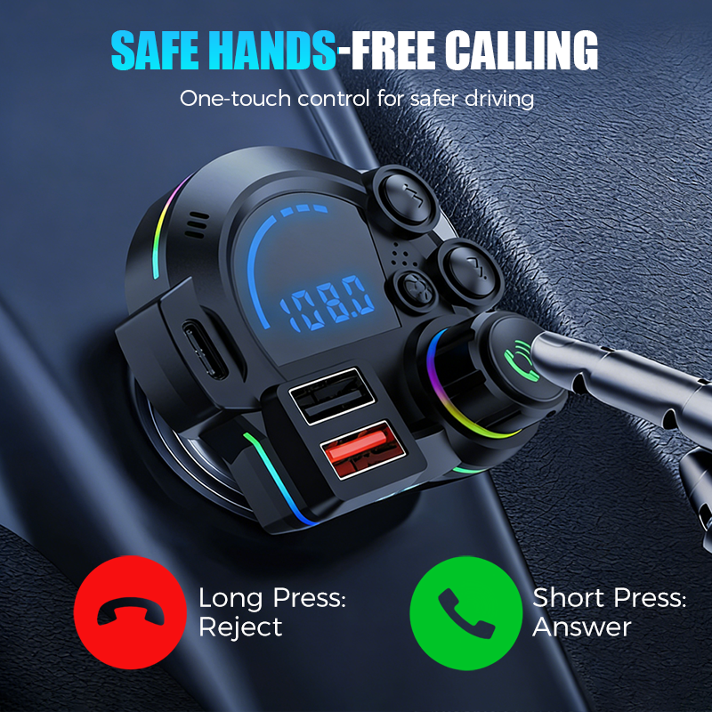 📻 50% RABATT! 🚗 Universeller Dual-Port-FM-Bluetooth-Transmitter – Kabellose Musik, Freisprechen & Doppel-USB-Ladegerät 🔌