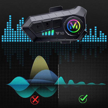 Motorrad-Bluetooth-Headset für Halbschalen- und Vollschalenhelme