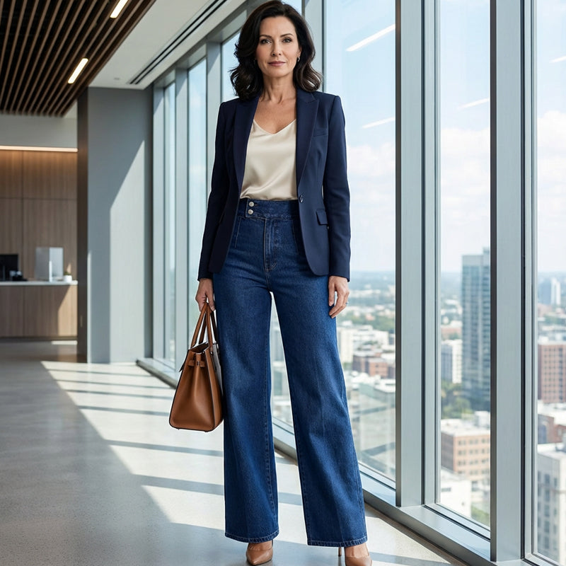 🌟 Weites Bein Jeans für Damen – Lässig und vielseitig kombinierbar