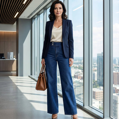 🌟 Weites Bein Jeans für Damen – Lässig und vielseitig kombinierbar