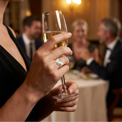 💍✨Geometrischer Damenring mit ovalem grünem Mondstein & Zirkonia – modern & stilvoll