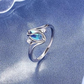 💍✨Geometrischer Damenring mit ovalem grünem Mondstein & Zirkonia – modern & stilvoll