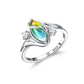 💍✨Geometrischer Damenring mit ovalem grünem Mondstein & Zirkonia – modern & stilvoll