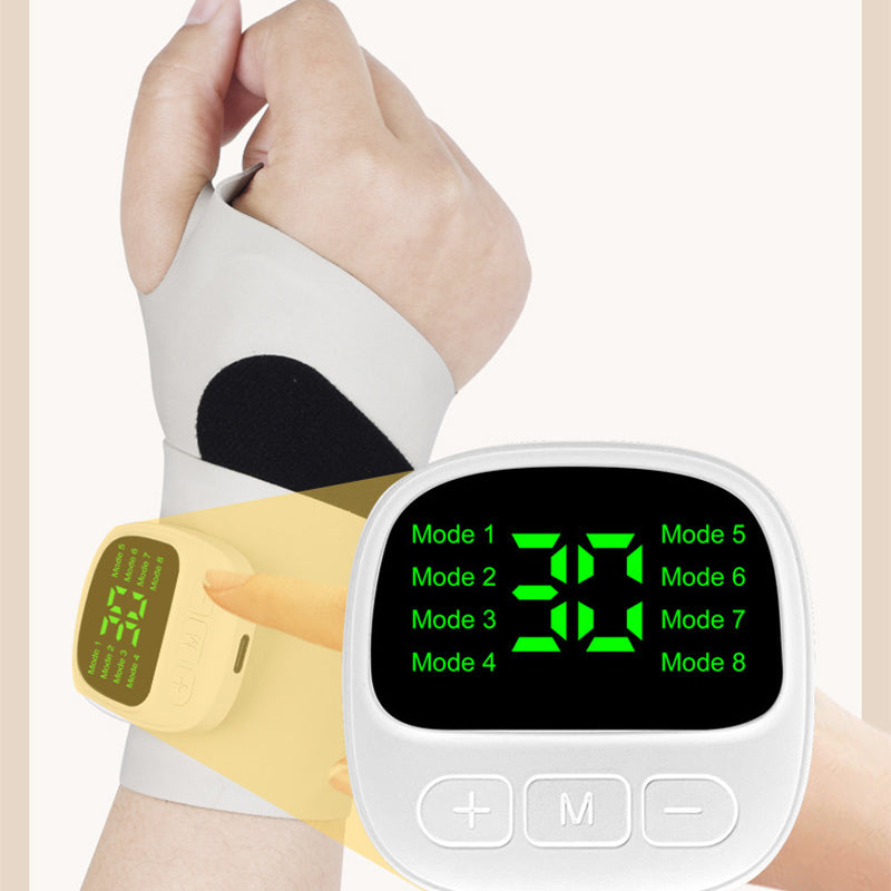 📢📢50 % Rabatt!! 🔥🎁 Praktisches Handgelenk-Massagegerät | Leicht tragbar, atmungsaktiv, 8 Massageprogramme – Löst Handgelenkschmerzen zu Hause & Büro-Gcom