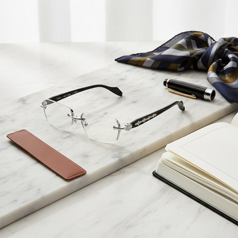 👓 Anti-Blaulicht-Halbrand-Browline-Brille – Einfaches Design für den Alltag