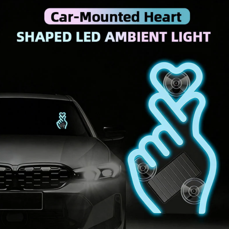 🌟Solarbetriebene LED-Autoleuchte in Form eines Herzens für den Finger💖