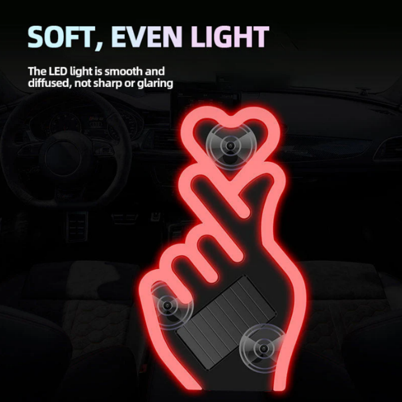 🌟Solarbetriebene LED-Autoleuchte in Form eines Herzens für den Finger💖