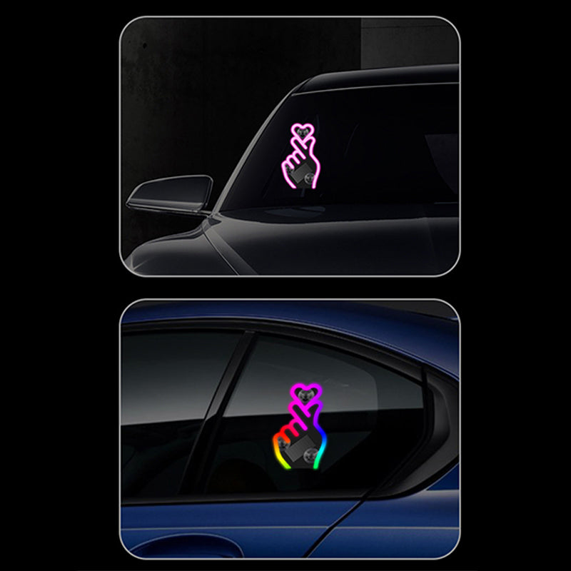🌟Solarbetriebene LED-Autoleuchte in Form eines Herzens für den Finger💖
