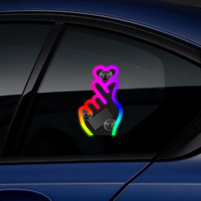 🌟Solarbetriebene LED-Autoleuchte in Form eines Herzens für den Finger💖