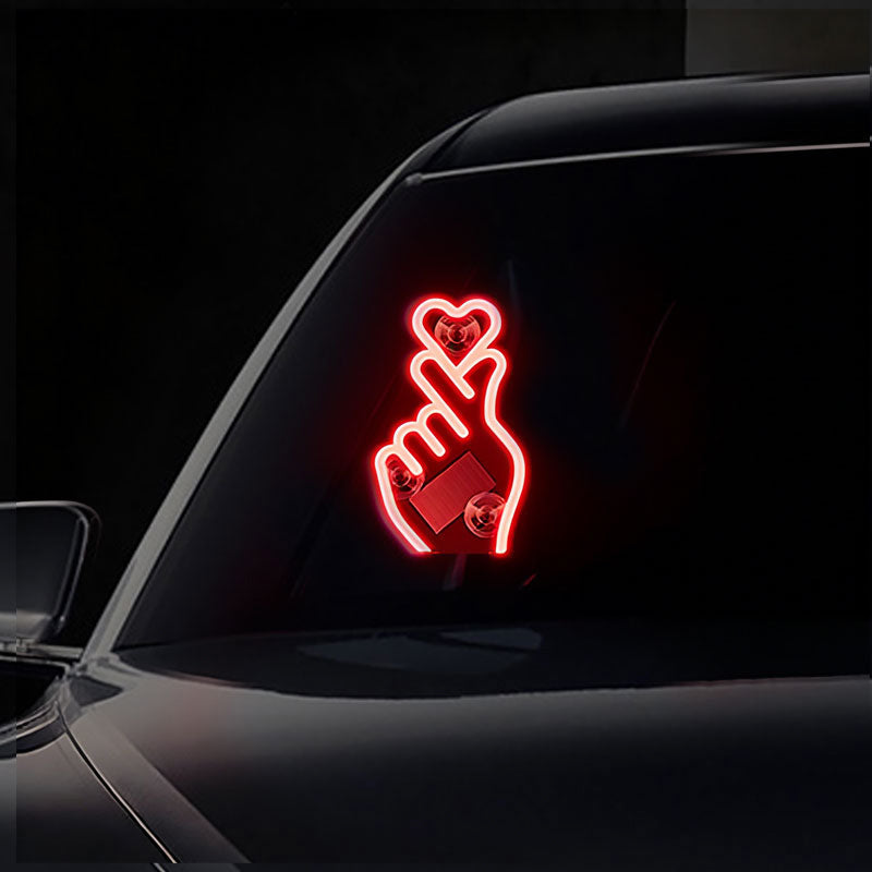 🌟Solarbetriebene LED-Autoleuchte in Form eines Herzens für den Finger💖