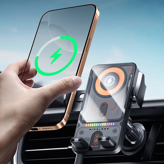 📱🔋Intelligenter 2-in-1-Autotelefonhalter mit automatischer Drehfunktion und kabellosem Ladegerät⚡