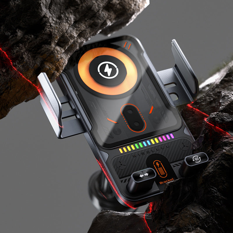 📱🔋Intelligenter 2-in-1-Autotelefonhalter mit automatischer Drehfunktion und kabellosem Ladegerät⚡