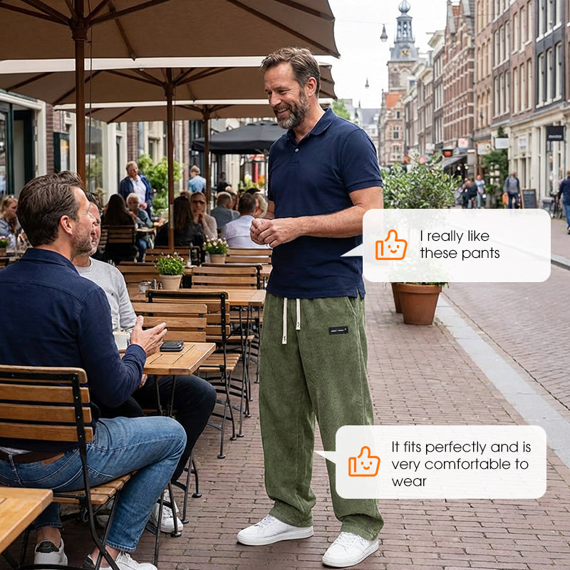 Herrenhose mit lockerer Passform, Kordelzug und Taschen