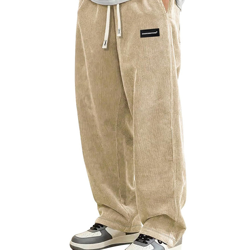 Herrenhose mit lockerer Passform, Kordelzug und Taschen