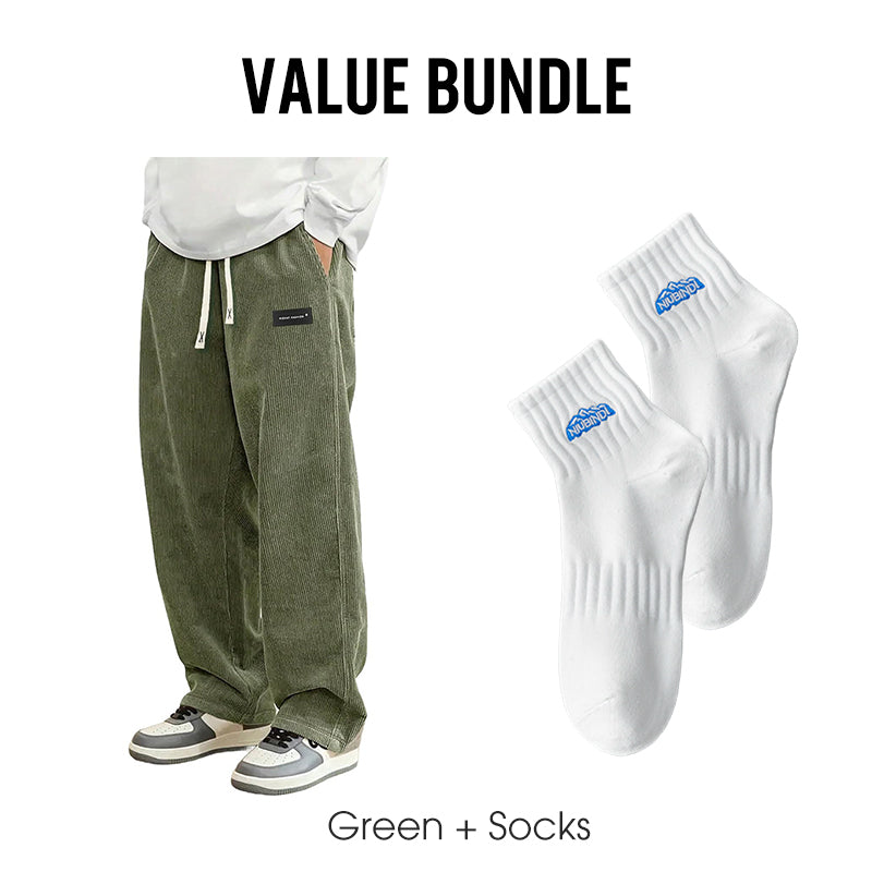 Herrenhose mit lockerer Passform, Kordelzug und Taschen