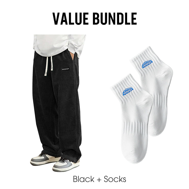 Herrenhose mit lockerer Passform, Kordelzug und Taschen