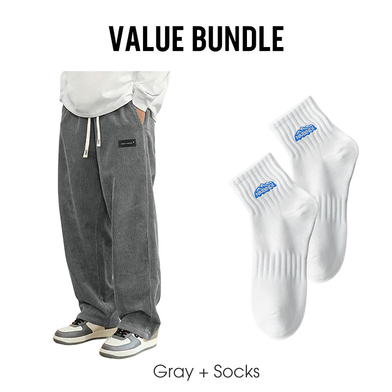 Herrenhose mit lockerer Passform, Kordelzug und Taschen