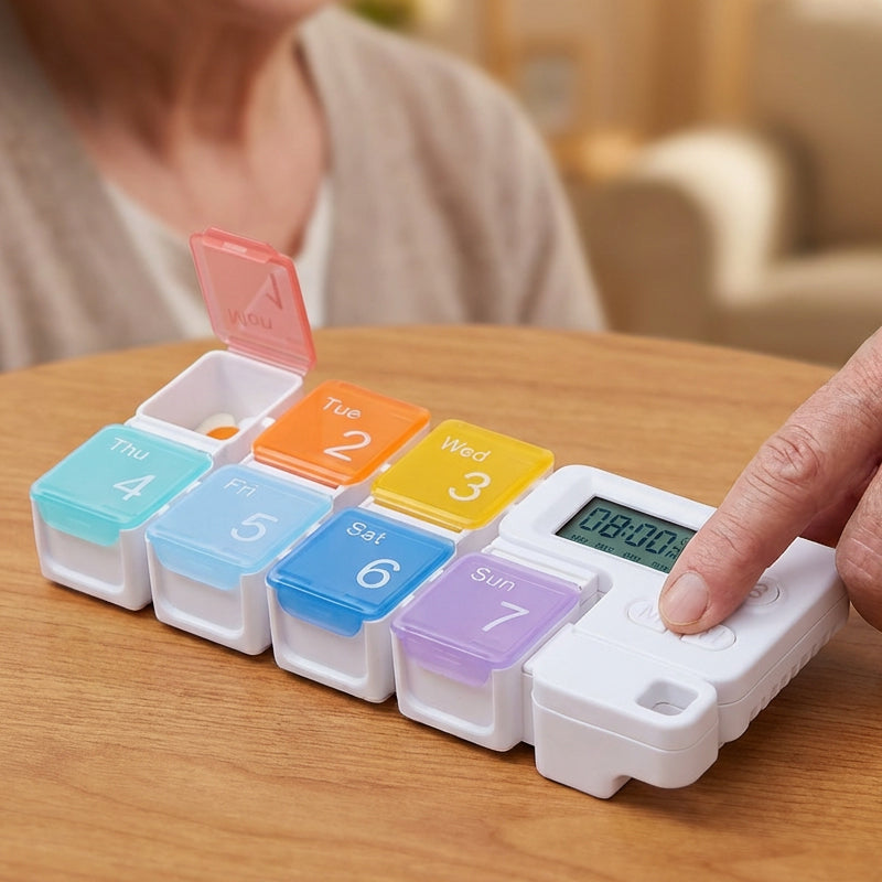 Intelligente elektronische Pillenbox mit zeitgesteuerter Erinnerung