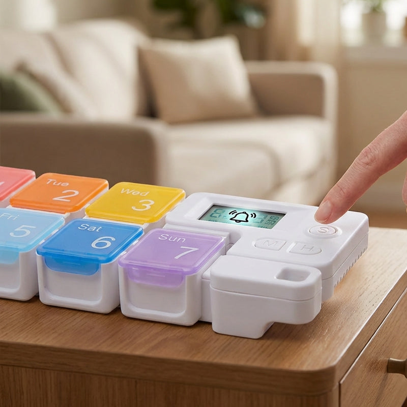Intelligente elektronische Pillenbox mit zeitgesteuerter Erinnerung